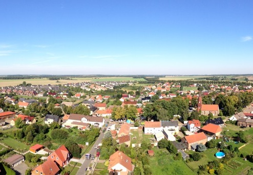 Panorama aus luftiger Höhe über Ragow