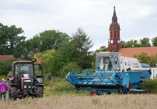 Traktor & Mähdrescher vor der Paul-Gerhardt-Kirche